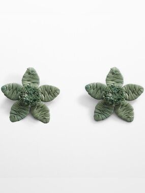 Mango Green Raffia Earrings